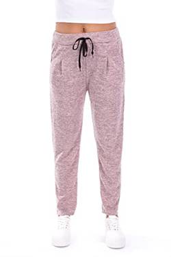 U&F Damen Sweatpants Stoffhose | Jogginghose mit Taschen | Homewear für Frauen | bequeme & schicke Sporthose mit Schnürbund | elegante Freizeithose | Regular Fit | knöchellang Rosa XL von WOMEN'S WEAR U&F FASHIONSTORE