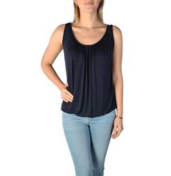 U&F Damen Top mit Gummizug am Saum I lockerer Schnitt für den perfekten Alltag-Look I ärmelloses Shirt für Frauen I angenehmes Tragegefühl I Tank Top für Frühling, Sommer & Herbst IBlau Größe M von WOMEN'S WEAR U&F FASHIONSTORE