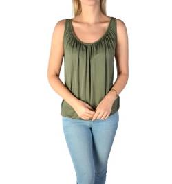 U&F Damen Top mit Gummizug am Saum I lockerer Schnitt für den perfekten Alltag-Look I ärmelloses Shirt für Frauen I angenehmes Tragegefühl I Tank Top für Frühling, Sommer & Herbst IGrün Größe L von WOMEN'S WEAR U&F FASHIONSTORE