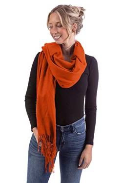 WOMEN'S WEAR U&F FASHIONSTORE U&F Damen Schal | 100% Viskose | Einheitsgröße | Casual Basic | Pashmina Schal | Herbstschal | Eleganter Winterschal für Frauen | Halstuch | Orange von WOMEN'S WEAR U&F FASHIONSTORE