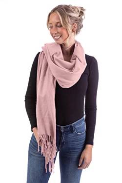 WOMEN'S WEAR U&F FASHIONSTORE U&F Damen Schal | 100% Viskose | Einheitsgröße | Casual Basic | Pashmina Schal | Herbstschal | Eleganter Winterschal für Frauen | Halstuch | Rosa von WOMEN'S WEAR U&F FASHIONSTORE