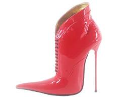 WONDERHEEL Damen Pointed Toe Kurzschaft Stiefel Rot 42.5 EU von WONDERHEEL