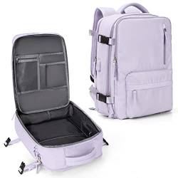 Großer Reiserucksack für Damen, Handgepäck-Rucksack, Wanderrucksack, wasserdicht, Outdoor-Sport-Rucksack, lässiger Tagesrucksack, Schultasche .., A6-lila, Medium, Laptop-Rucksack, Violett von WONHOX