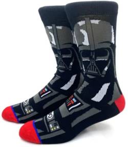 WOO GIRL Idol Socken - Darth Vader / R2D2 / Storm Trooper - Zuhause und als Hinkucker unterwegs für Star Wars Fans - Größe 37-45 (DARTH VADER) von WOO GIRL