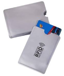 2 Stück RFID & NFC Schutzhüllen für Kreditkarten, EC Karte, Personalausweis, Bankkarte - 100% Kreditkartenhüllen RFID Blocker gegen unerlaubtes Datenauslesen und illegales Geldabheben von WOO LANDO