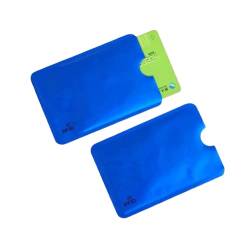 WOO LANDO 2 Stück RFID & NFC mit Aluminiumbeschichtung - Schutzhüllen für Kreditkarten, EC Karte, Personalausweis, Bankkarte - RFID Blocker gegen unerlaubtes Datenauslesen und illegales Geldabheben von WOO LANDO