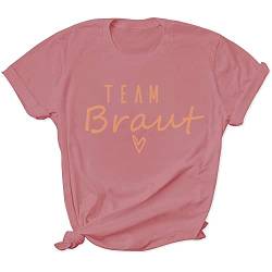 T Shirt Team Braut, Tshirt Frauen(Rosa L) von WOOD MEETS COLOR