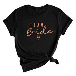 WOOD MEETS COLOR T Shirt Team Braut, Tshirt Frauen, Junggesellenabschied T-Shirt,Brautiun qfer Tshirt(Bride Black S) von WOOD MEETS COLOR