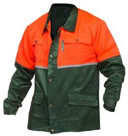 WOODSafe Waldarbeiterjacke, Forstjacke, grün/orange, ohne Schnittschutz, viele Taschen, Größe 58-60 von WOODSafe
