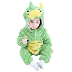 WOOKIT Unisex Baby Onesie Winter Kapuzen Cartoon Strampler Neugeborenen Overall für Jungen und Mädchen 0-36 Monate-Dinosaurier-100 von WOOKIT