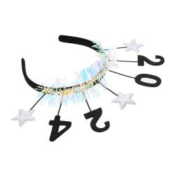 WOONEKY 2024 Neujahrs Stirnbänder Neujahrs Zubehör Party Stirnbänder Erwachsene Neujahrs Kopfbedeckung Party Stirnbänder Für Erwachsene Stoff Stirnbänder Stoff Kopfbedeckung von WOONEKY