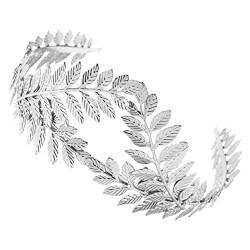 WOONEKY Blatt Stirnband Hochzeits Haarschmuck Blatt Kopfschmuck Für Frauen Braut Haarschmuck Hochzeit Silbernes Stirnband Brautjungfern Haarschmuck Römischer Kranz Braut Stirnband von WOONEKY