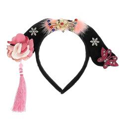 WOONEKY Cosplay-Perücken Palace Stirnband Damen Stirnbänder Cosplay-perücke Kopftuch Stirnband Haarschmuck Mit Blumen Cosplay Perücke Haarband Haargummi Stoff Kleidung Mädchen Rosa von WOONEKY