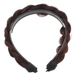 WOONEKY Zopf Stirnband Haarschmuck Für Mädchen Vintage Haarreifen Kunsthaar Geflochtenes Stirnband Einzigartiges Stirnband Outdoor Stirnband Dekorative Haarspange Perücken Design von WOONEKY