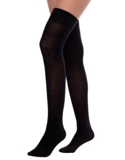 WOOTI TIGHTS Kniestrümpfe aus Patosa-Baumwolle, mit weichem Komfortrand, Bügelfrei, Einheitsgröße, Schwarz , Einheitsgröße von WOOTI TIGHTS