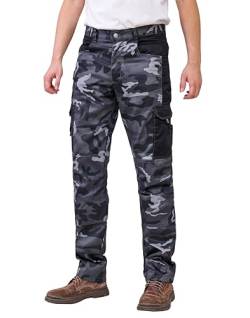 WORK IDEA Herren-Arbeitshose - Camouflage-Hose Herren-Cargohose mit innenliegenden Knietaschen von WORK IDEA