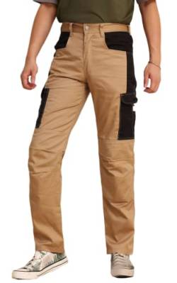 WORK IDEA Herren-Arbeitshose - Camouflage-Hose Herren-Cargohose mit innenliegenden Knietaschen von WORK IDEA