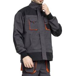 WORK IDEA Herren-Arbeitsjacke mit mehreren Taschen, strapazierfähigem Canvas von WORK IDEA