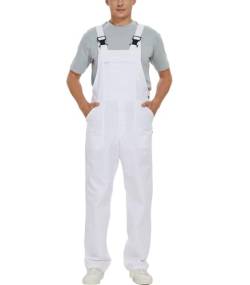 WORK IDEA Herren Latzhose Arbeitskleidung Mode Leichter Overall mit Taschen, Weiss/opulenter Garten, 4XL von WORK IDEA