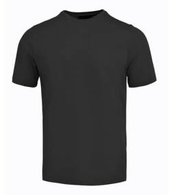 WORK IDEA Herren-T-Shirts aus Baumwolle, Rundhalsausschnitt, kurzärmelig, für Herren, Sommer-Basic-Oberteile, 1 oder 4 Stück, Schwarz, XL von WORK IDEA