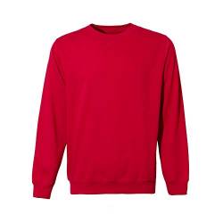 WORK IDEA Männer Crewneck Sweatshirt Arbeitskleidung Pullover Herren Basic Arbeitspullover (Rot,3XL) von WORK IDEA