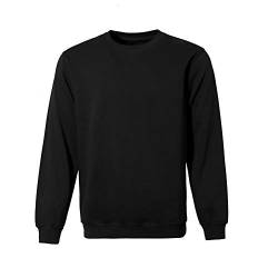 WORK IDEA Männer Crewneck Sweatshirt Arbeitskleidung Pullover Herren Basic Arbeitspullover (Schwarz,XL) von WORK IDEA