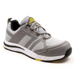 WORKPOWER Arbeitsschuhe Herren S1P Sneaker- Sicherheitsschuhe Herren mit metallfreiem Durchtrittschutz - Safety Shoes for Men Halbschuh - Herren Arbeits- & Berufsschuhe mit Kunststoffkappe, Grau von WORKPOWER