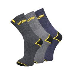WORKPOWER Winter-Socken Herren 3er Pack - Herren-Socken mit doppelt elastischem Bund - Arbeitssocken Herren schnell-trocknend - Socks Men mit verstärktem Fersen- und Zehenbereich von WORKPOWER