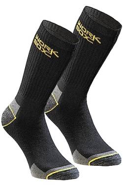 WORKSOX, Arbeitssocken - 18 Paar, Anti-Schweiß-Socken, Lange Arbeitsstrümpfe, Schwarz, Größe 47-49 von WORKSOX