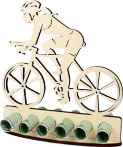 XL Geldgeschenk aus Holz Damenrad Fahrrad|Geschenkidee|Gutscheinverpackung|witziges Geschenk|Geldgeschenk für Frauen und Männer (Fahrrad Frau) von WORTGEFECHTE