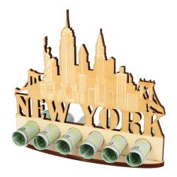 WORTGEFECHTE XL Geldgeschenk aus Holz Reisegutschein New York|Geschenkidee|Gutscheinverpackung|witziges Geschenk|Geldgeschenk für Frauen und Männer (New York) von WORTGEFECHTE