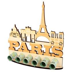 WORTGEFECHTE XL Geldgeschenk aus Holz Reisegutschein Paris|Geschenkidee|Gutscheinverpackung|witziges Geschenk|Geldgeschenk für Frauen und Männer (Paris) von WORTGEFECHTE