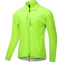 WOSAWE Fahrradjacke Herren Damen Abnehmbare Atmungsaktiv Laufweste Winddichte Radjacke mit YKK-Reißverschluss (Grün für Herren, XXL) von WOSAWE