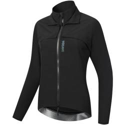 WOSAWE Fahrradjacke Herren Damen Abnehmbare Atmungsaktiv Laufweste Winddichte Radjacke mit YKK-Reißverschluss (Schwarz für Damen, M) von WOSAWE