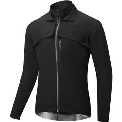 WOSAWE Fahrradjacke Herren Damen Abnehmbare Atmungsaktiv Laufweste Winddichte Radjacke mit YKK-Reißverschluss (Schwarz für Herren, XXXL) von WOSAWE