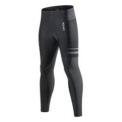 WOSAWE Herren 3/4 Lange Radhose Elastische Atmungsaktive Kompression Fahrradhose mit 3D Gel Sitzpolster (BT138 Lange Hosen, L) von WOSAWE