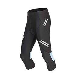 WOSAWE Herren 3/4 Lange Radhose Elastische Atmungsaktive Kompression Fahrradhose mit 3D Gel Sitzpolster von WOSAWE