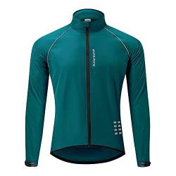 WOSAWE Herren-Fahrradjacke, Winddichte Radjacke Ultraleichte Sportbekleidung mit Reflektierendem Träger und Atmungsaktivem Mesh (Navy L) von WOSAWE