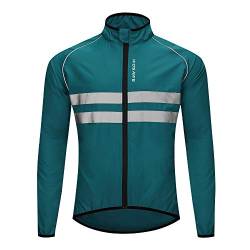 WOSAWE Herren Fahrradjacke Leicht Winddicht Radjacke Reflektierend Sportbekleidung für Radfahren, Laufen, Joggen, Wandern (Navy XXXL) von WOSAWE