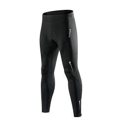 WOSAWE Herren Lang Fahrradhose Winter Thermo Radlerhose 4D Gepolsterte Radsport-Leggings (BO183 Schwarz L) von WOSAWE