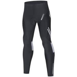 WOSAWE Herren Lange Radhose Elastische Atmungsaktive Kompression 3/4 Fahrradhose mit 3D Gel Sitzpolster (BO144 Lange Hosen, XXL) von WOSAWE