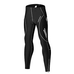 WOSAWE Herren Lange Radhose Elastische Atmungsaktive Kompression 3/4 Fahrradhose mit 3D Gel Sitzpolster (BO164 Lange Hosen, XL) von WOSAWE