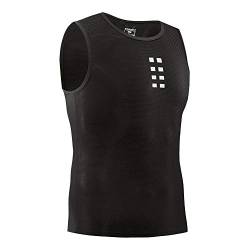 WOSAWE Herren Radsport Kompressions-Tanktop Mesh Atmungsaktiv Ärmellos Funktionsshirts Schnell Trocken Baselayer Unterhemd (Schwarz, XXXL) von WOSAWE