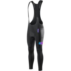 WOSAWE Winter Herren Trägerhose, Thermo Lang Fahrradhose 4D Gepolsterte Winddicht Radsport Leggings (Trägerhosen, XXXL) von WOSAWE