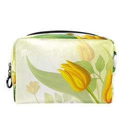 Kleine Kosmetiktasche Reisekosmetiktasche mit Reißverschluss,Frühlings-Blüten-Blumen-Gänseblümchen,Kosmetik Organizer für Frauen von WOSHJIUK