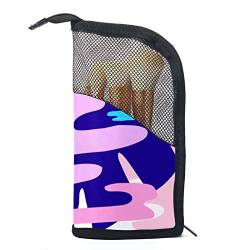 Make-up Pinsel Organizer Tasche mit 12 Make-up-Pinseln,Abstrakte Tropische Flussstruktur,Tragbarer Make-up-Pinselhalter Set Koffer von WOSHJIUK