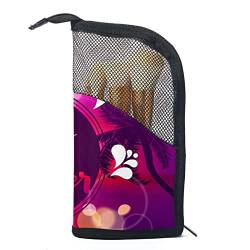 Make-up Pinsel Organizer Tasche mit 12 Make-up-Pinseln,Hallo Sommer,Tragbarer Make-up-Pinselhalter Set Koffer von WOSHJIUK