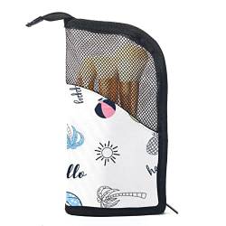 Make-up Pinsel Organizer Tasche mit 12 Make-up-Pinseln,Sommer Hallo Reisen Strand,Tragbarer Make-up-Pinselhalter Set Koffer von WOSHJIUK