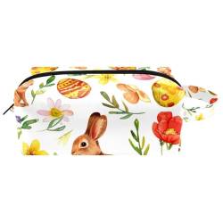 Make up Taschen für Damen,Kulturbeutel für Herren,Osterhase Eier Schmetterlinge Blumen,Reise Kosmetiktasche von WOSHJIUK