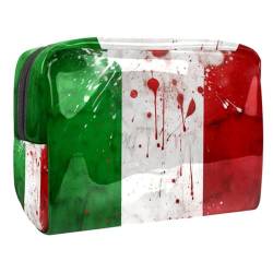Reise Kulturbeutel,kleine Make up Tasche,Vintage aquarell Italien Flagge,Make up Taschen für Frauen von WOSHJIUK